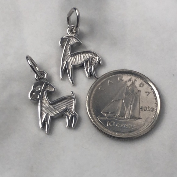 Two ram Aries vintage‎ sterling silver bracelet charm pendants - Picture 2 of 3